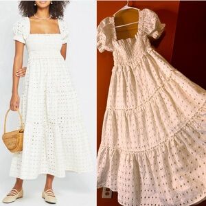 NWOT O.P.T Eyelet Bobi Midi Dress. Size L